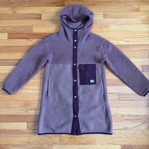 The North Face long line hooded sherpa coat